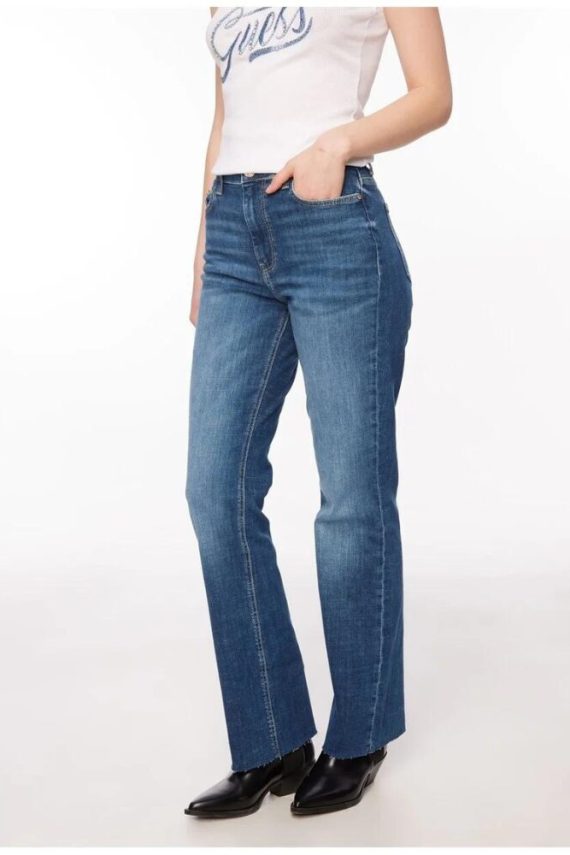 Guess Women's High Rise Flare Denim Pant Blue