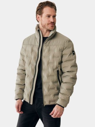 Mexx Ανδρικό Μπεζ Μπουφάν με ανάγλυφη επιφάνεια