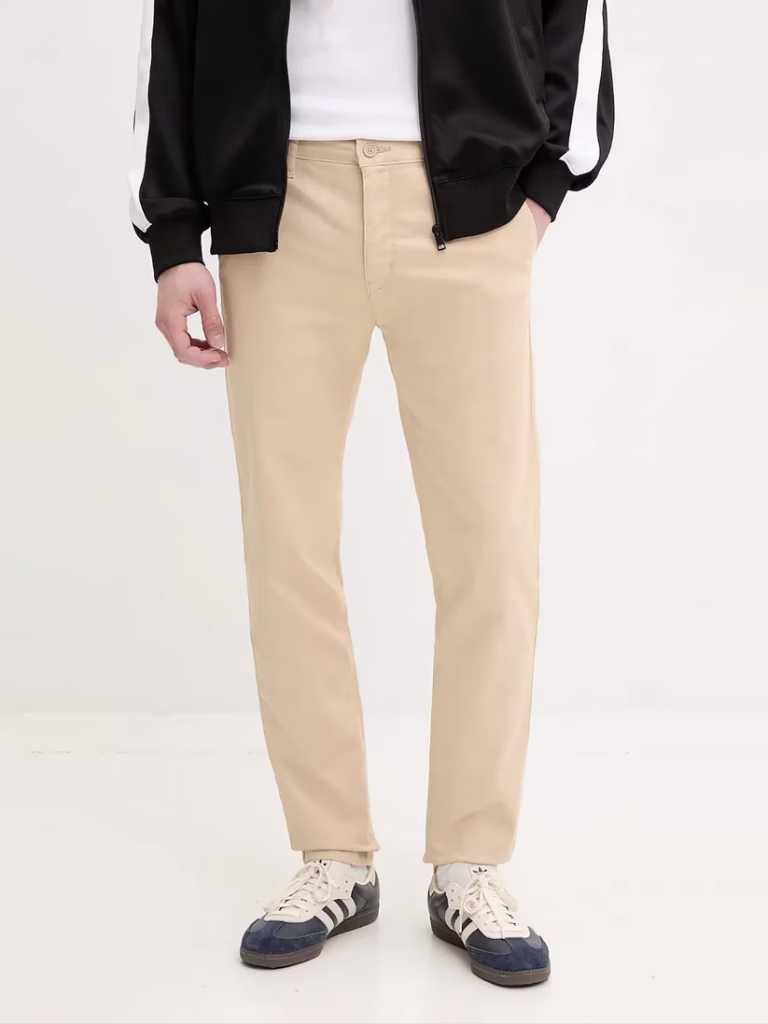 Guess Μπέζ Slim Παντελόνι