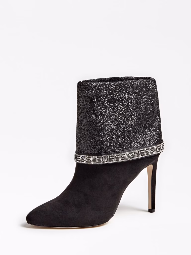 Guess Μαύρο Μποτάκι με Glitter