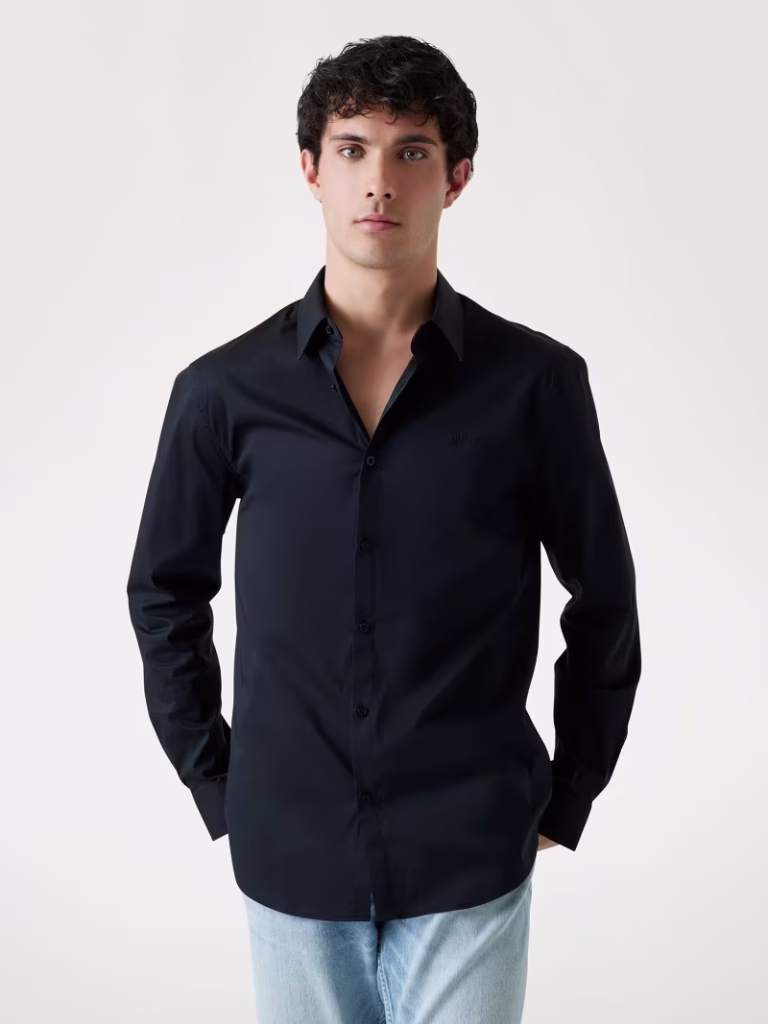 Guess Μαύρο Πουκάμισο Σε Slim Fit Γραμμή