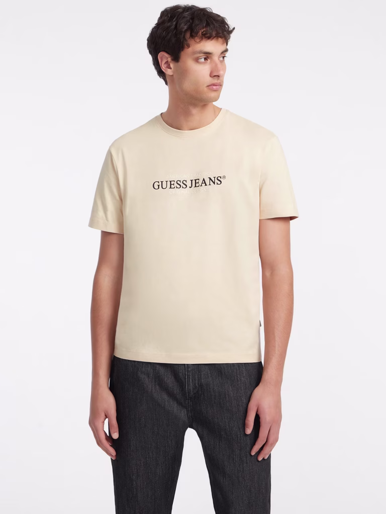 Guess Ανδρικό Μπέζ T-Shirt American Tradition