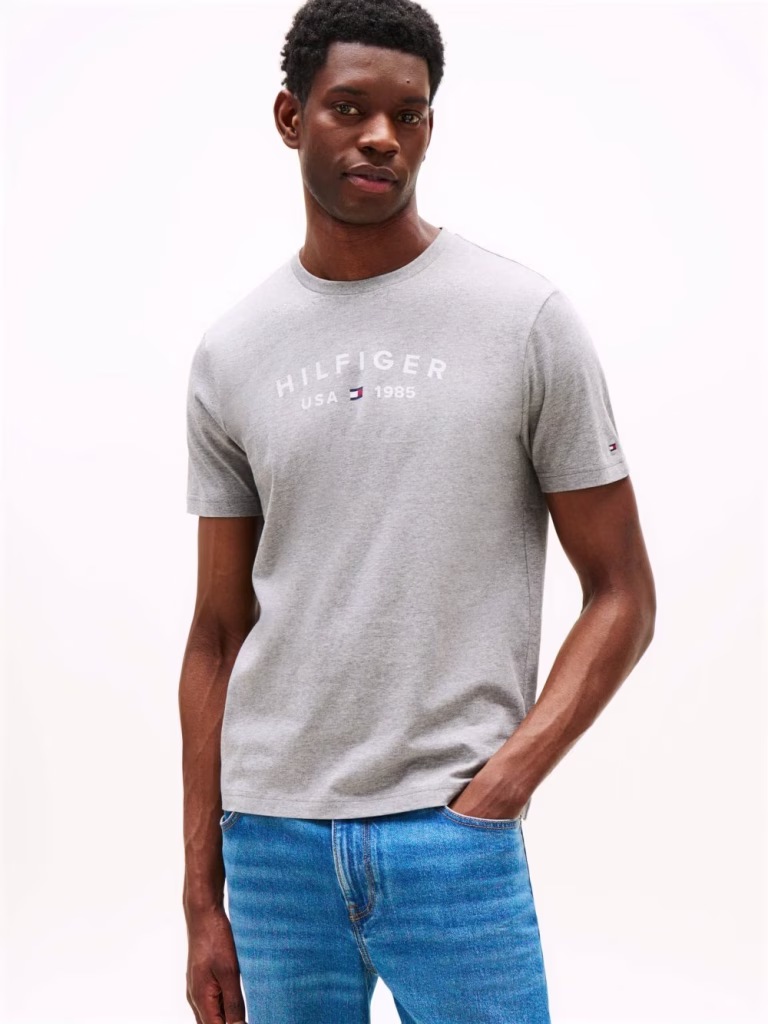 Tommy Hilfiger Γκρι  T-shirt Λαιμόκοψη