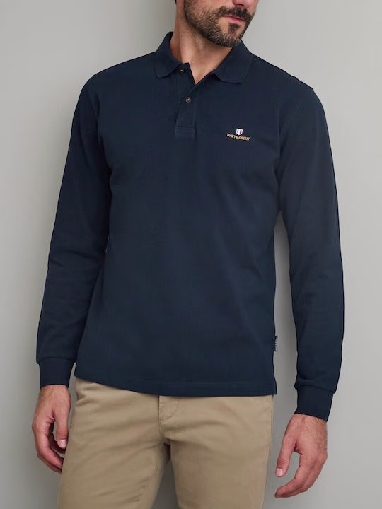 Navy & Green Μπλέ Σκούρο Μπλούζα Στύλ Πόλο