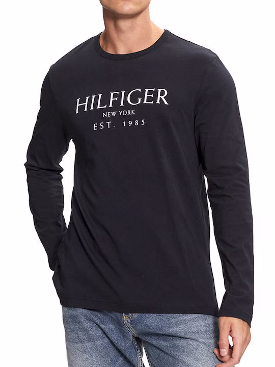 Tommy Hilfiger Ανδρική Μαύρη Βαμβακερή Μακρυμάνικη Μπλούζα