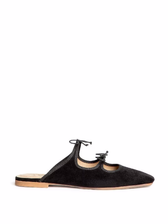 Corina Μαύρο Φλατ Mules