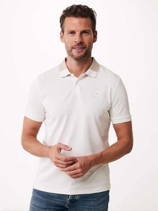 Mexx Polo Μπλούζα Κοντομάνικη Εκρού