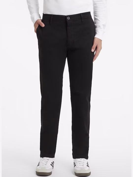 Guess Ανδρικό Παντελόνι Chino σε Slim Εφαρμογή Μαύρο