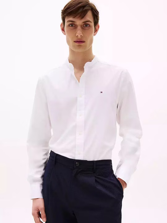 Tommy Hilfiger Μακρυμάνικo Πουκάμισο σε Κανονική Γραμμή Λευκο