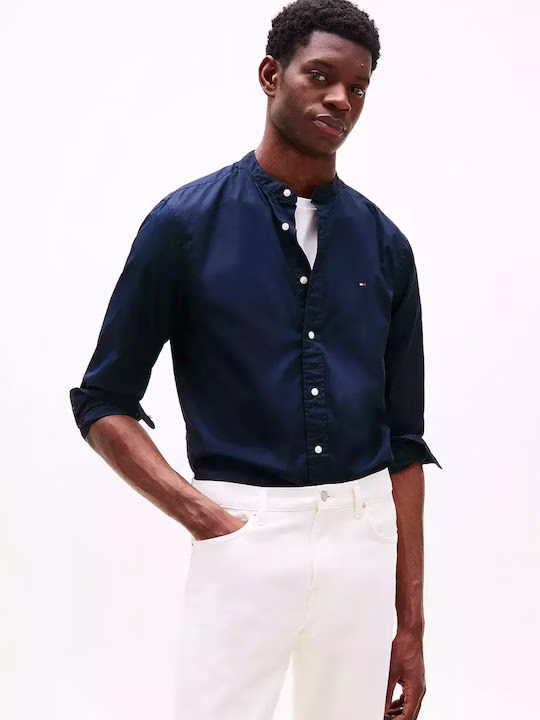 Tommy Hilfiger Μακρυμάνικo Πουκάμισο σε Κανονική Γραμμή Μπλε Σκούρο