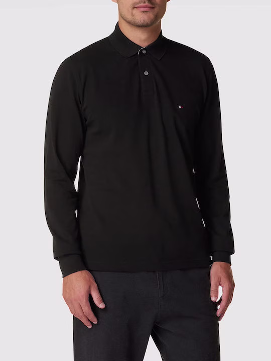 Tommy Hilfiger Μαύρη Μακρυμάνικη Μπλούζα τύπου polo
