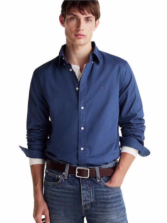 Tommy Hilfiger Μπλέ Πουκάμισο Σε Regular Fit Γραμμή