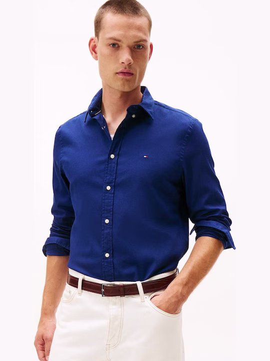 Tommy Hilfiger Σκούρο Μπλέ Πουκάμισο Σε Slim Fit Γραμμη Ελαστικό