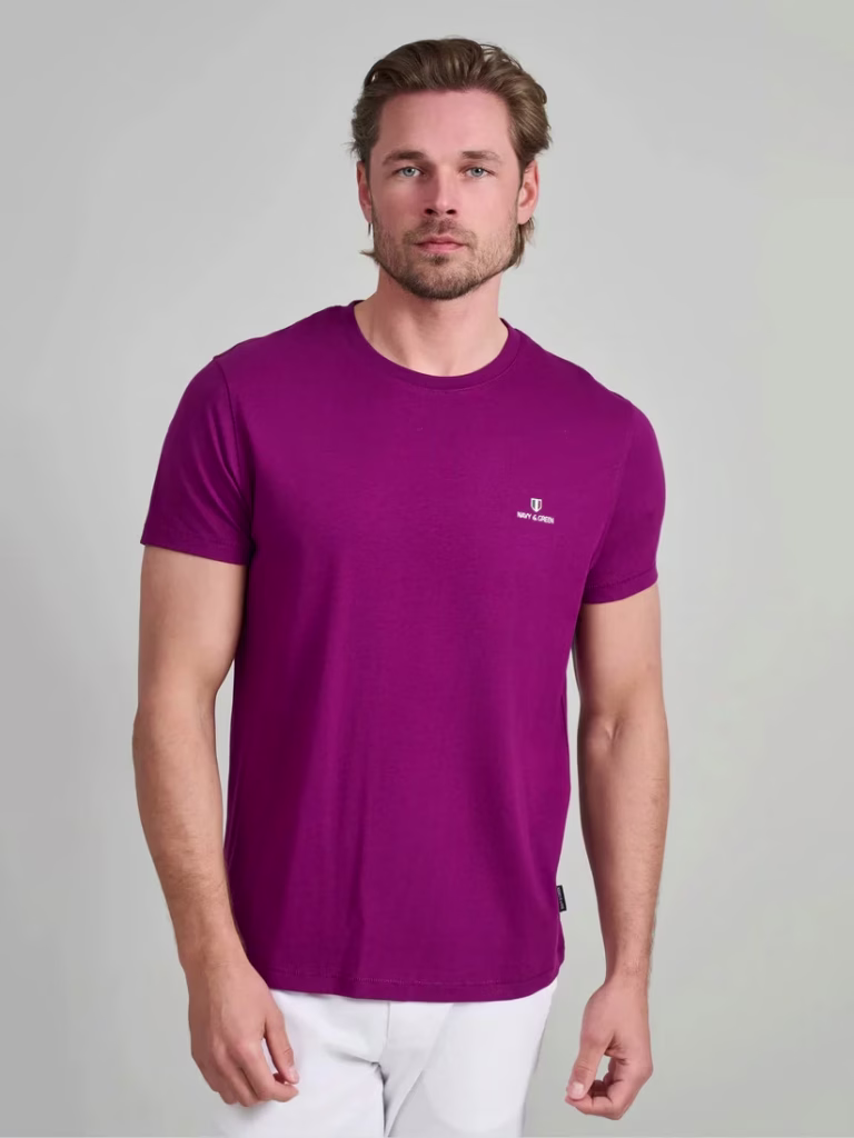 Navy & Green Σκούρο Μώβ T-Shirt