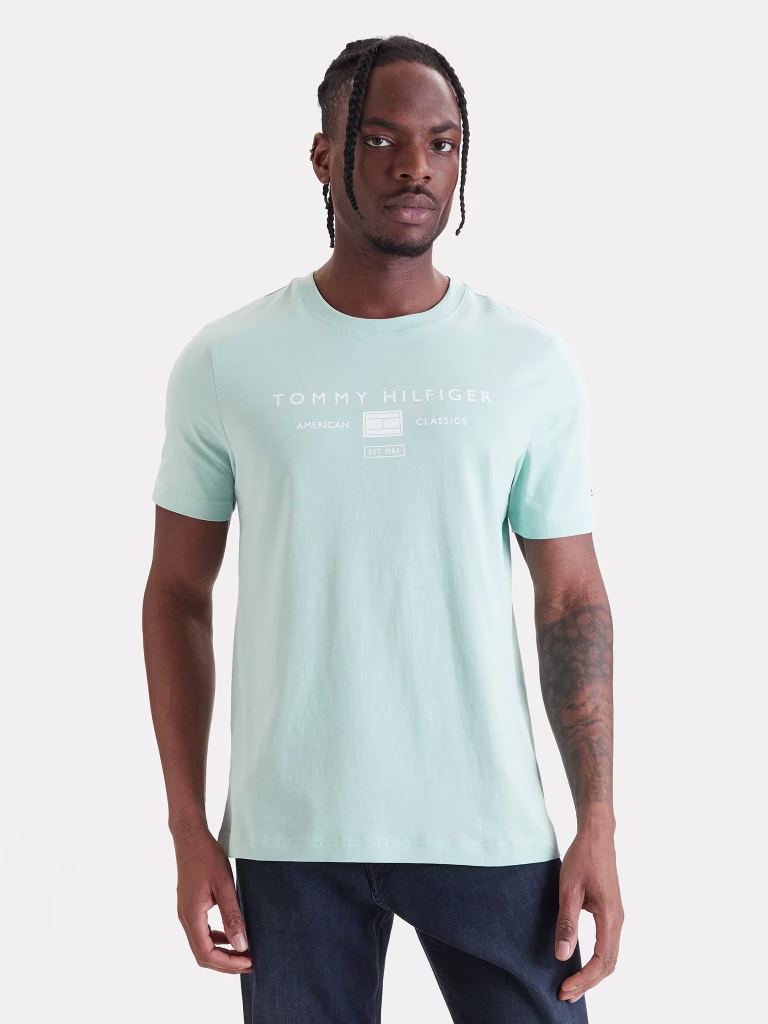 Tommy Hilfiger T-Shirt Μέντα Με Λογότυπο
