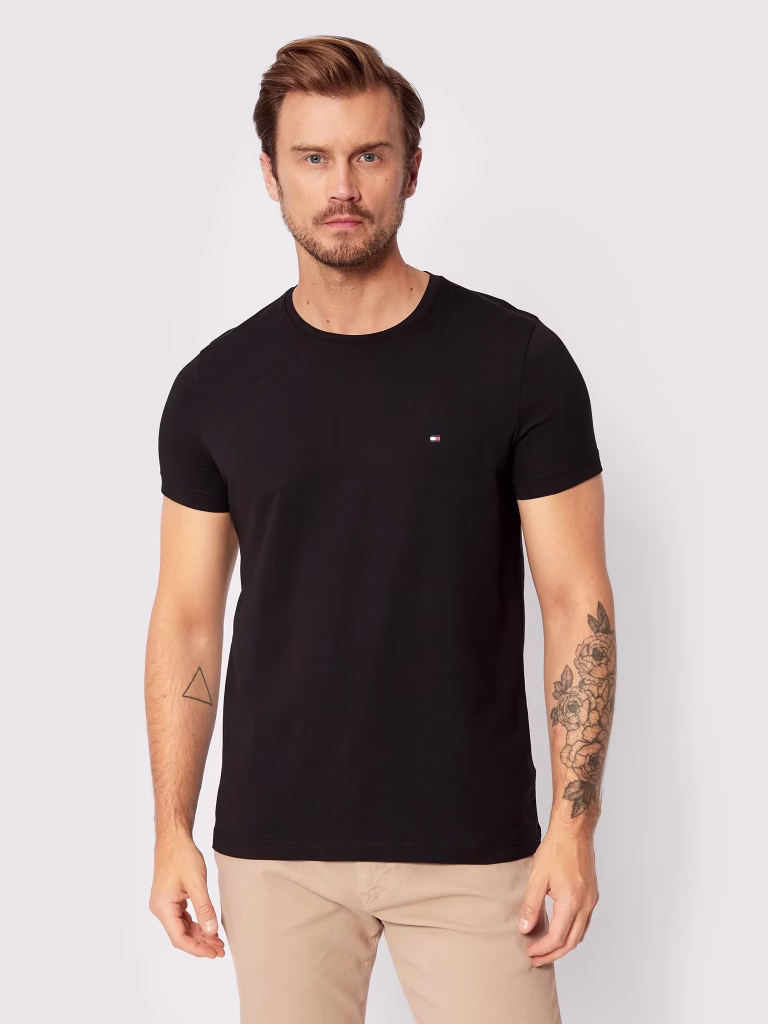 Tommy Hilfiger Ανδρικό ΜαύροT- Shirt Με Λαιμόκοψη