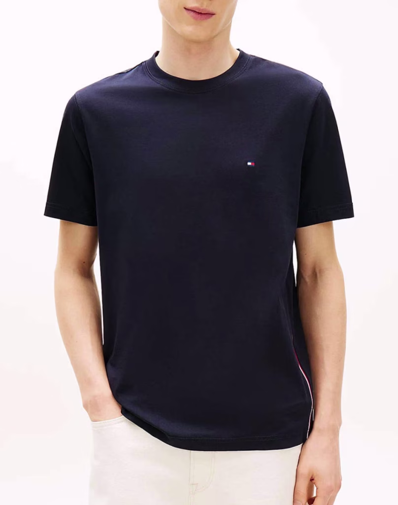 Tommy Hilfiger T-shirt Μπλε Σκούρο Merceried Cotton