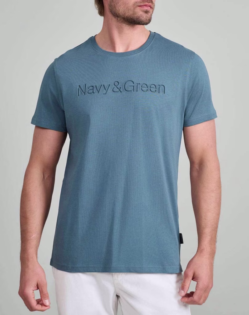 Navy & Green Σκούρο Μπλέ T-Shirt