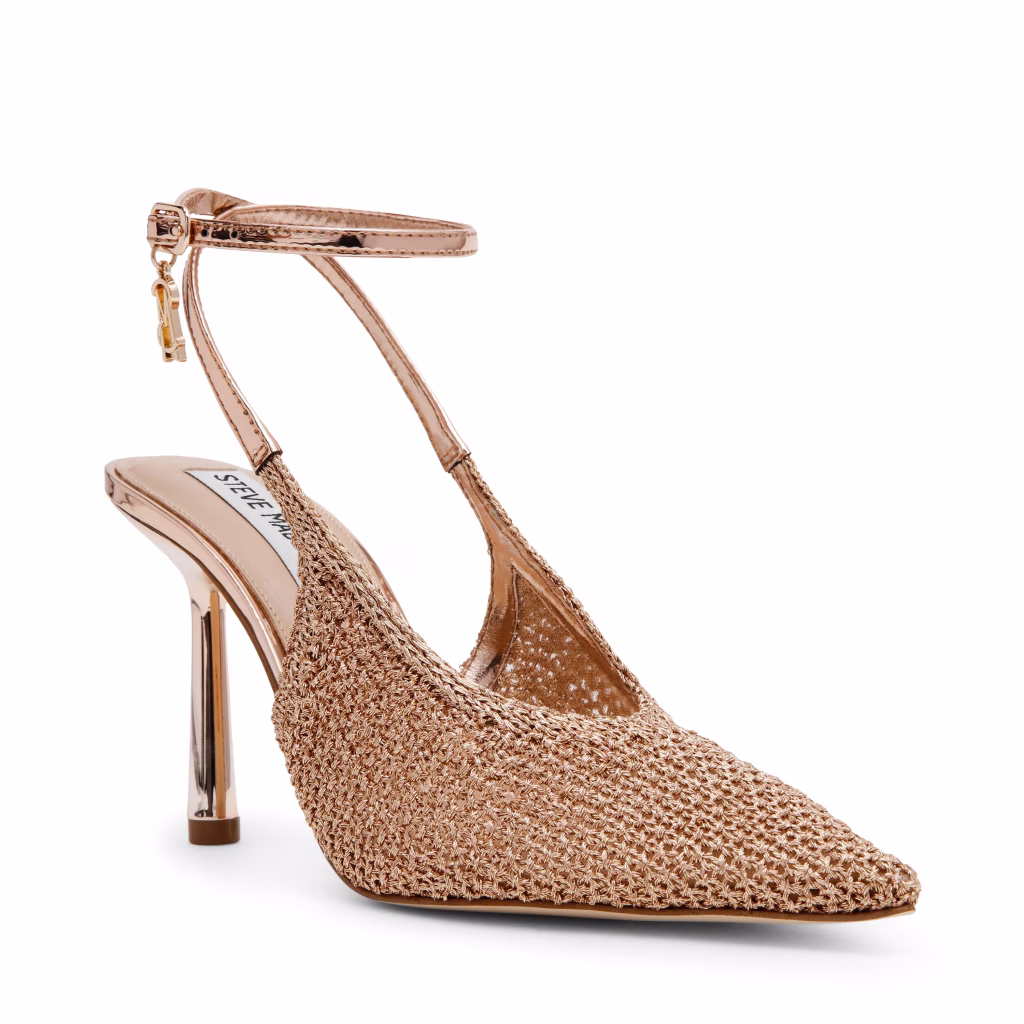 Steve Madden Rose Gold Γόβα με Δέσιμο στον Αστράγαλο