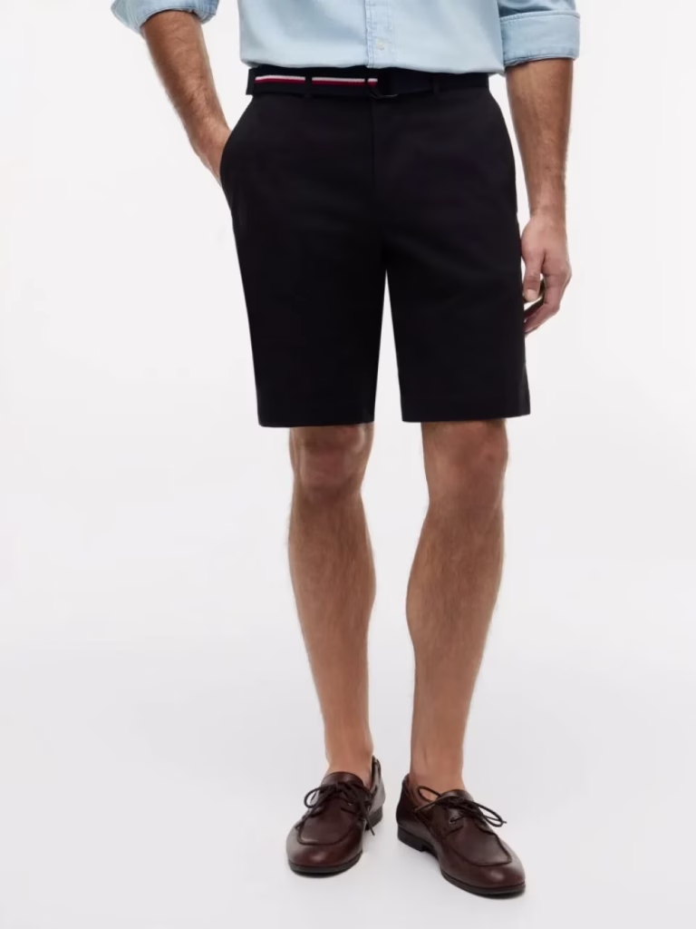 Tommy Hilfiger Ανδρική Βερμούδα Μαύρη με Ζώνη