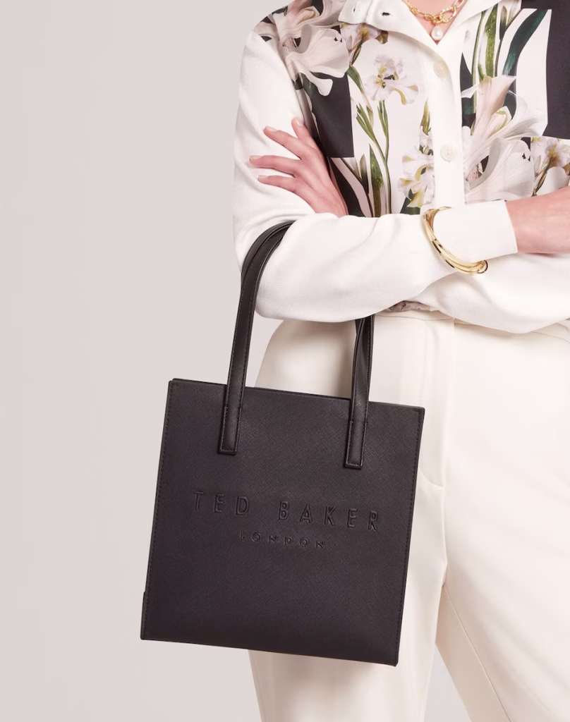 Ted Baker Γυναικεία Μαύρη Μικρή  Τσάντα Shopper με ανάγλυφο logo