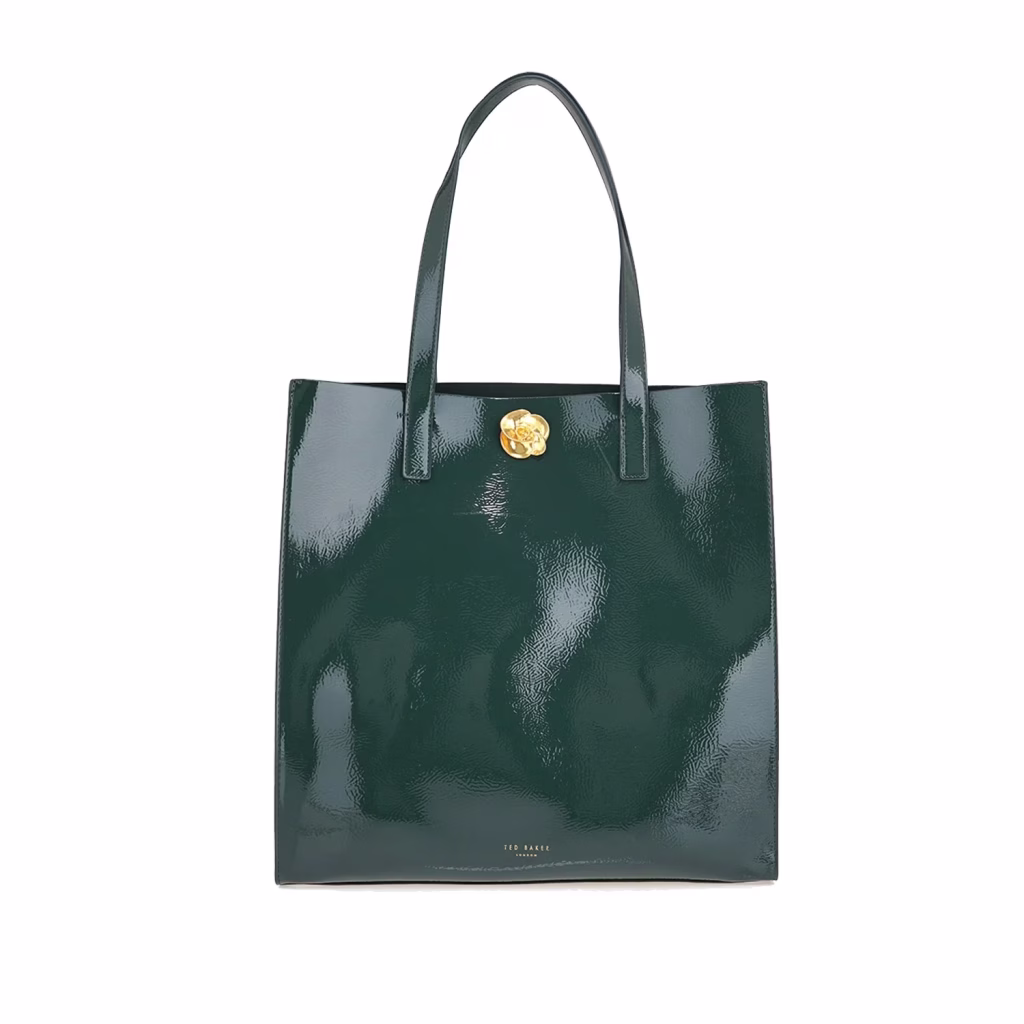 Ted Baker Γυναικεία Τσάντα Shopper Λουστρίνι σε Πράσινο Σκούρο