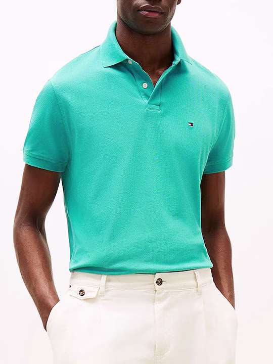 Tommy Hilfiger Ανδρική Μπλούζα τύπου πόλο Τυρκουάζ Regular Fit