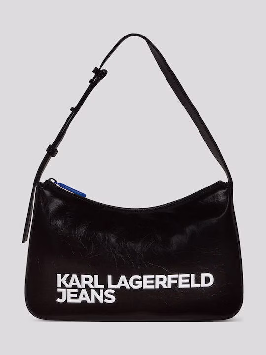 Karl Lagerfeld Essential Logo Γυναικεία Τσάντα Ώμου Μαύρη