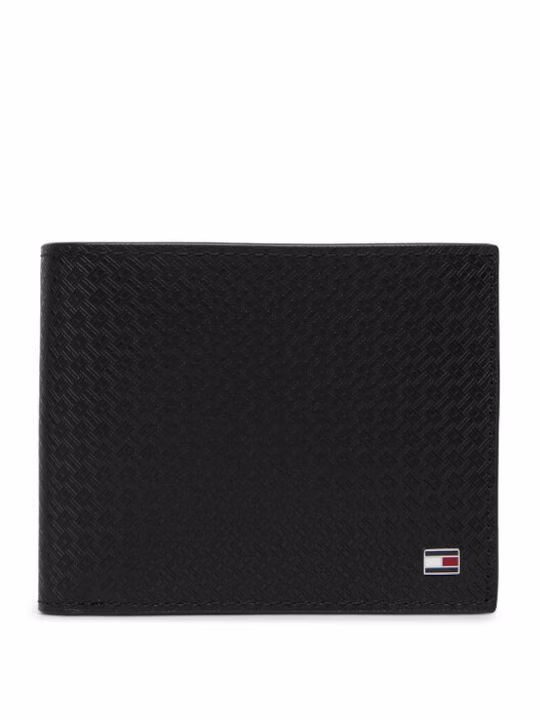 Tommy Hilfiger Th Emboss Δερμάτινο Ανδρικό Πορτοφόλι Μαύρο
