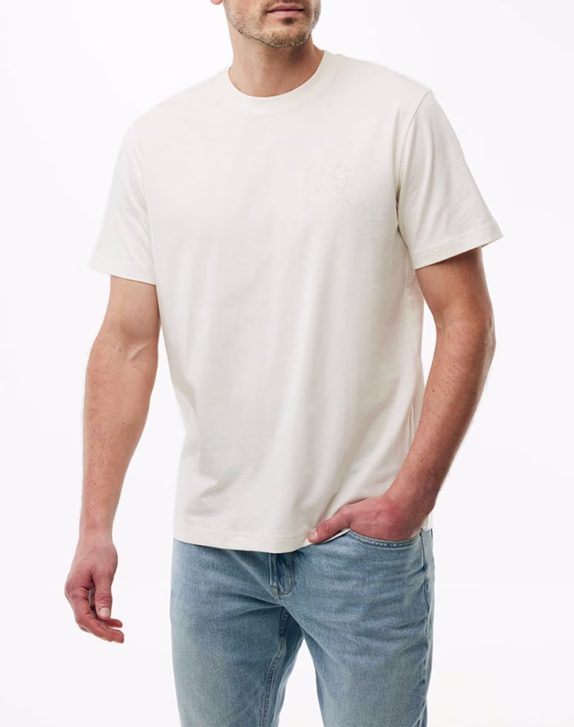 MEXX Logo T-shirt Ανδρικό σε Χρώμα Κρεμ