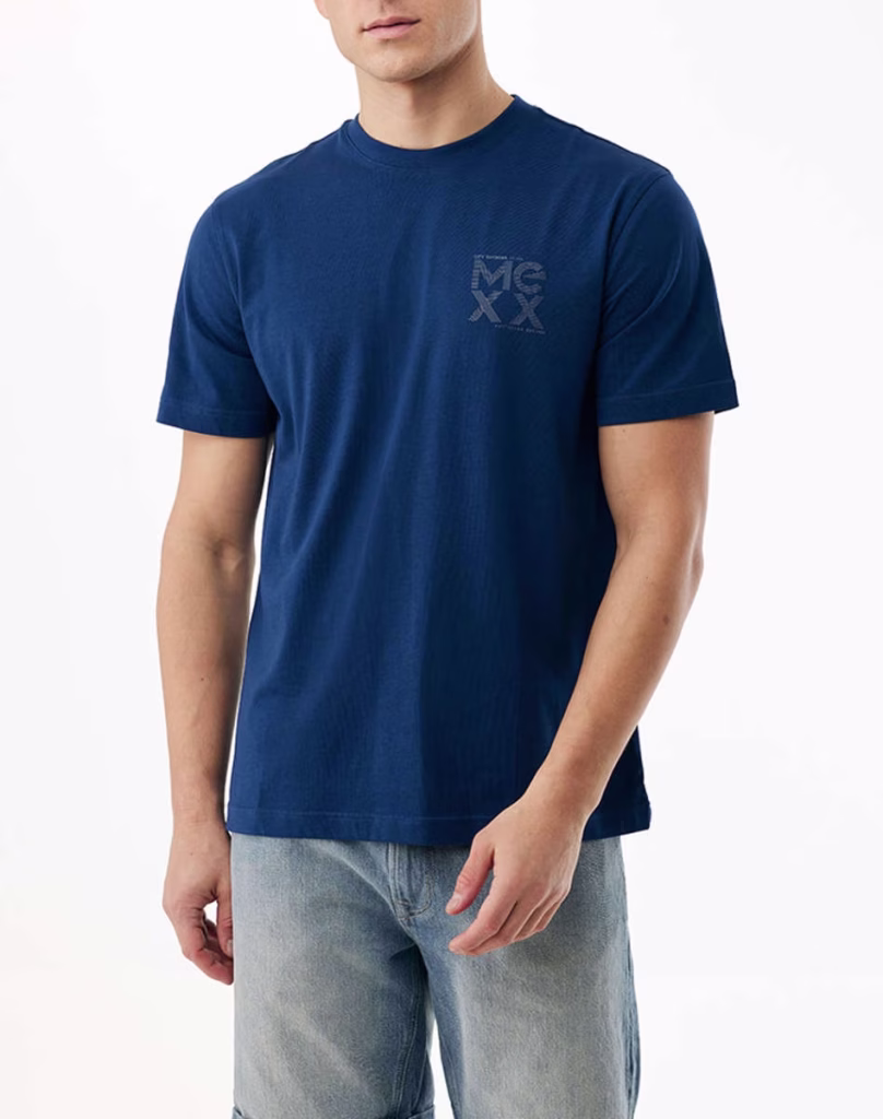 MEXX Logo T-shirt Ανδρικό σε Χρώμα Μπλε