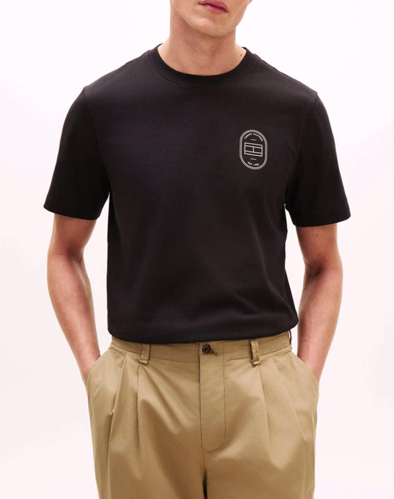 TOMMY HILFIGER T-Shirt Ανδρικό Μαύρο BRAND LOVE ROUNDEL TEE