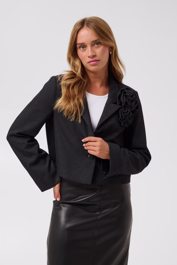 Kaffe KAgabby Γυναικείο Blazer Γκρί Σκούρο
