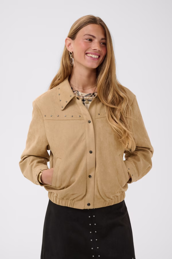 Cream CRWinny Casual jacket Γυναικείο Μπεζ Σουέτ