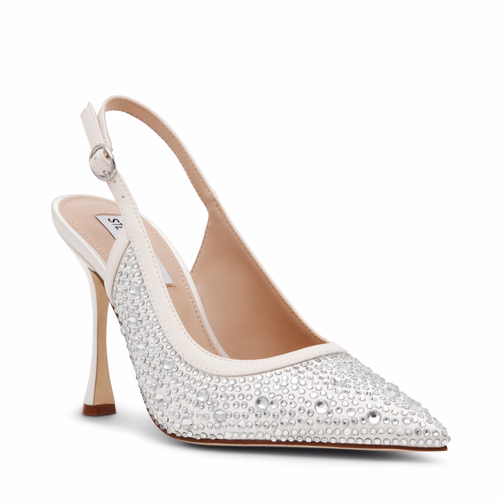 Steve Madden Blayne Εκρού Γόβα Στιλέτο  με Στρας