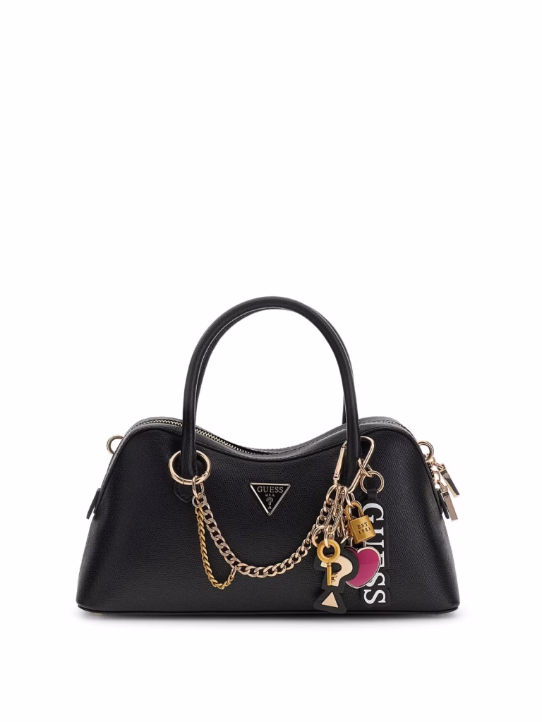 Guess Γυναικεία Μαύρη Τσάντα Χειρός με charms