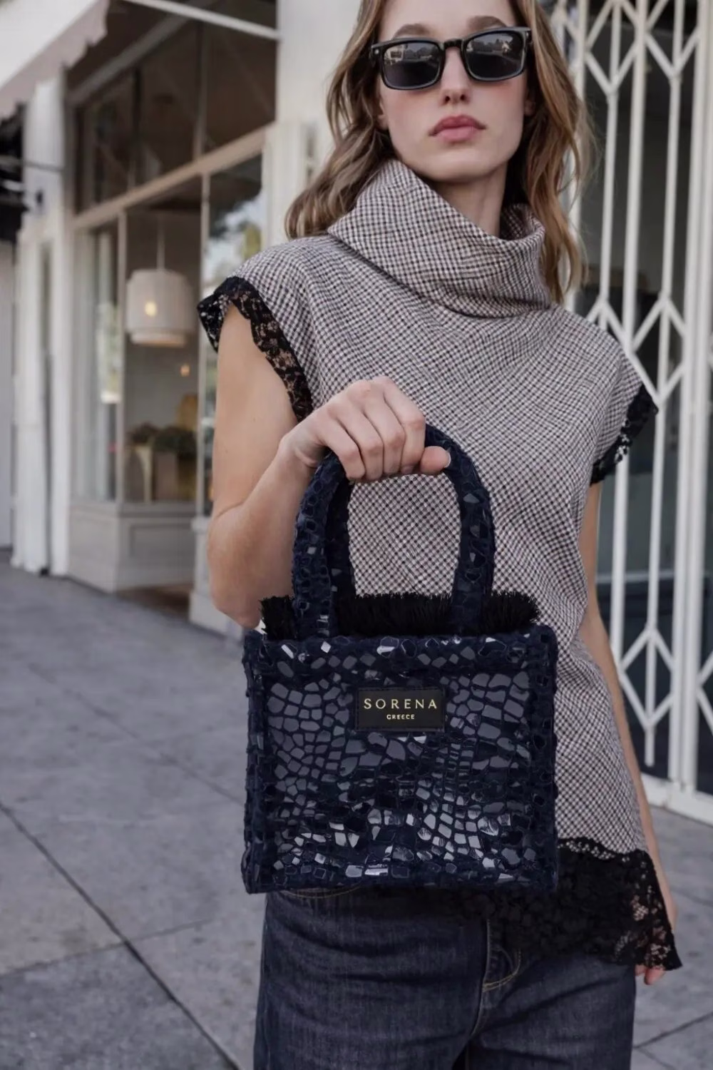 SORENA NOLITA MINI TOTE BAG ΜΠΛΕ ΣΚΟΥΡΟ ΤΣΑΝΤΑΚΙ - Image 2